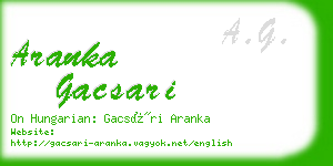 aranka gacsari business card